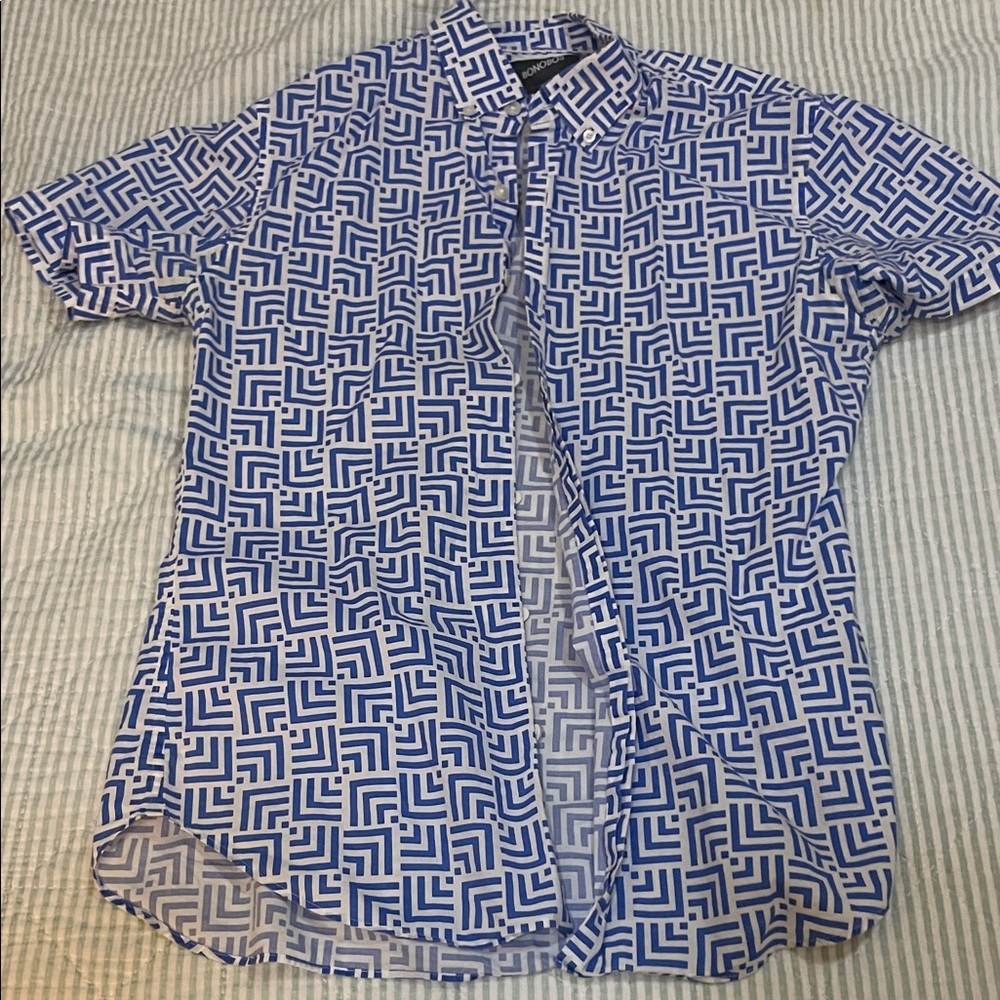 Bonobos Blue and White Patterned Men's Shirt
